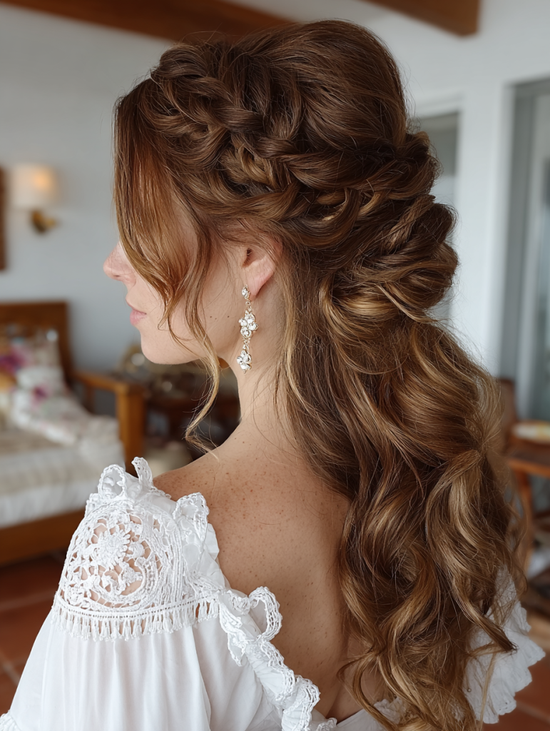 Waterfall Braid into Curls