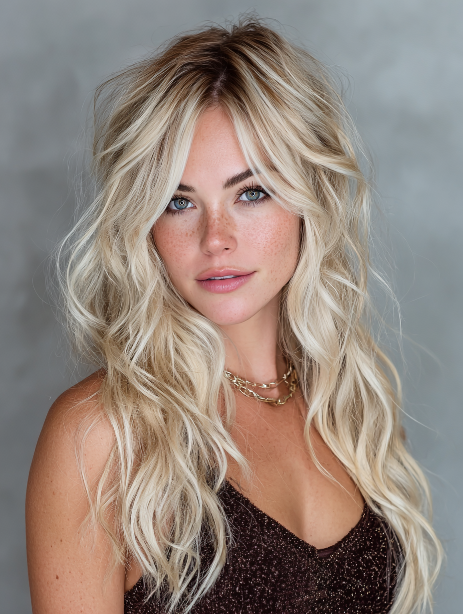 Edgy Blonde Hair with Dark Roots