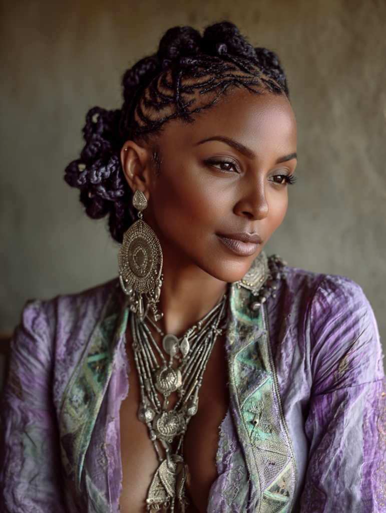 Fulani Natural Hair: Asymmetrical Fulani Braid Design