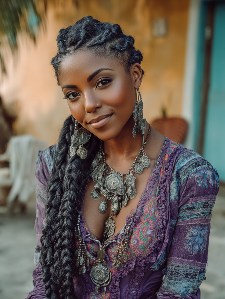 Fulani Natural Hair: Geometric Braided Patterns