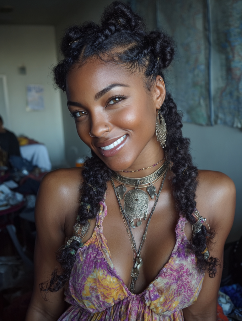 Fulani Natural Hair: Fulani Braids with Curls