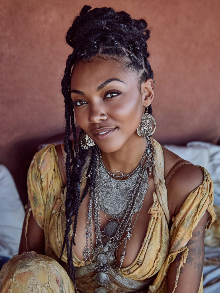 Fulani Natural Hair: Half Braids Half Box Braids