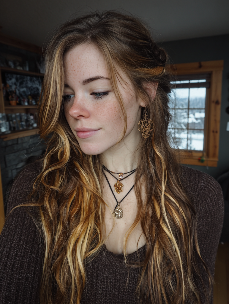 Light Calico Hair: Chunk Calico Streaks