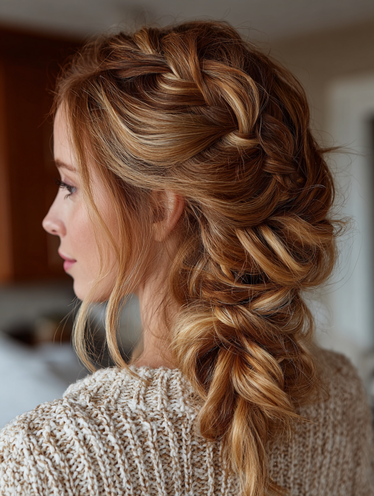 Light Calico Hair: Tucked Calico Braid