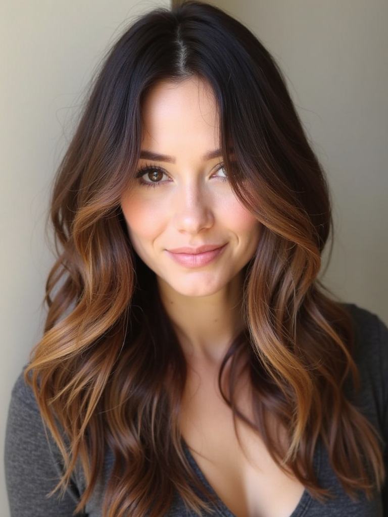 Caramel Highlights on Brown Hair: Coffee Color
