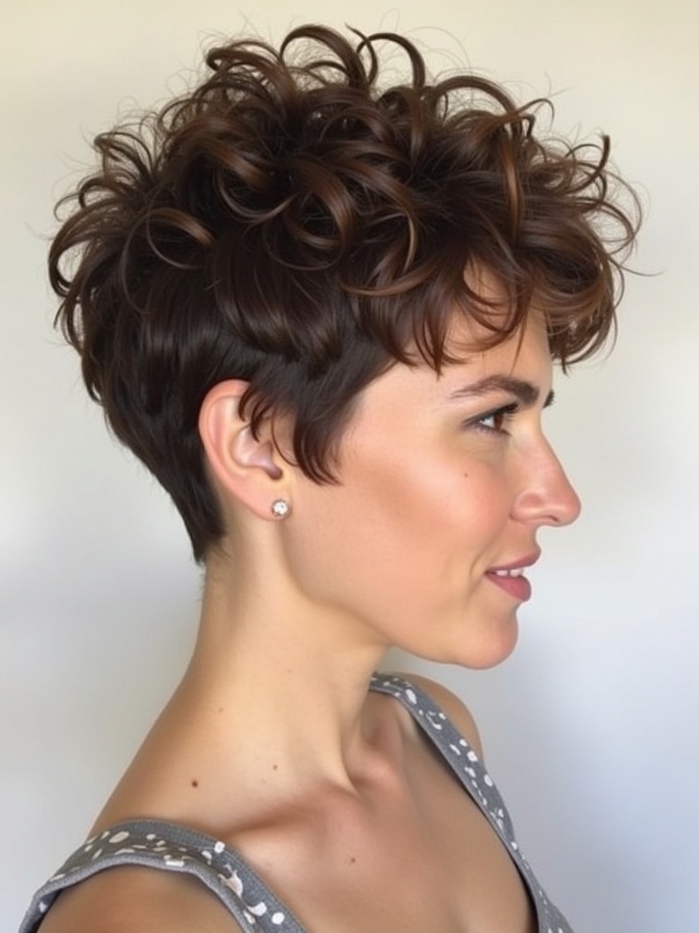 Short Messy Haircuts For Women: Curly Pixie