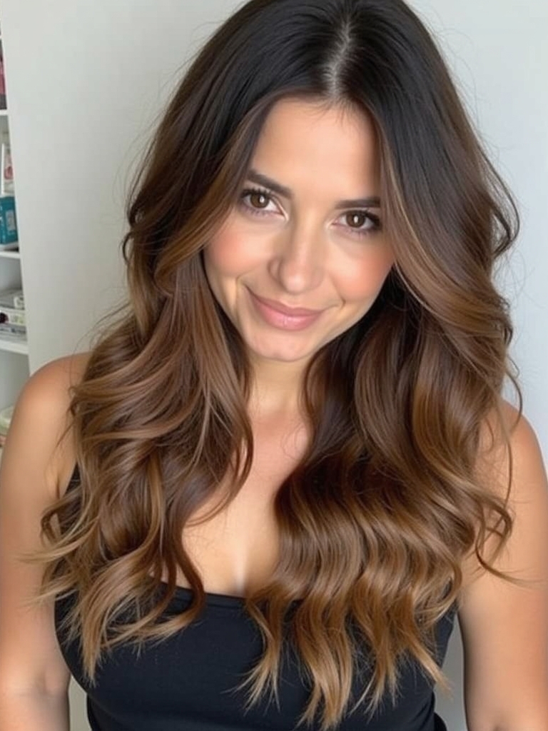 Caramel Highlights on Brown Hair: Bronze Color