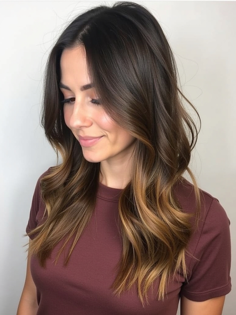 Caramel Highlights on Brown Hair: Sunkist Look