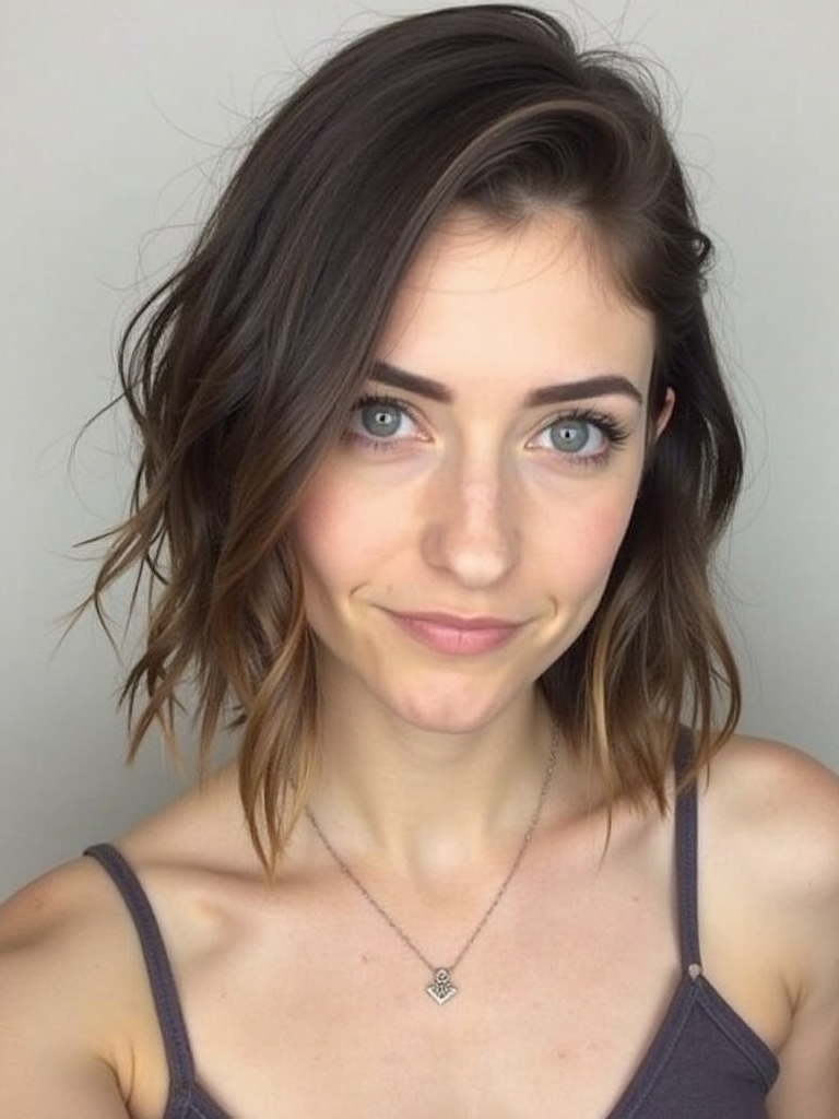 Shoulder Length Hairstyle With A Deep Side Sweep For Thin Fine Hair