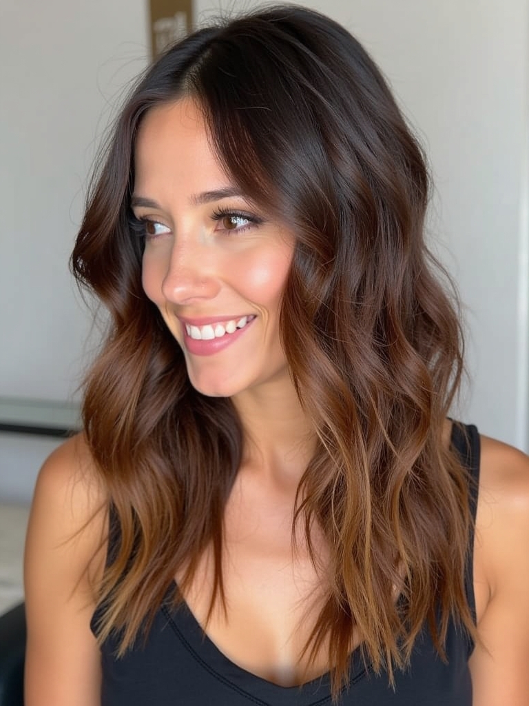 Caramel Highlights on Brown Hair: Amber Look