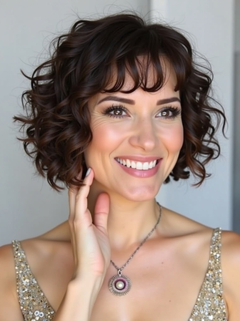 Hairstyles For Thin Fine Hair For Over 60: Curly Bob