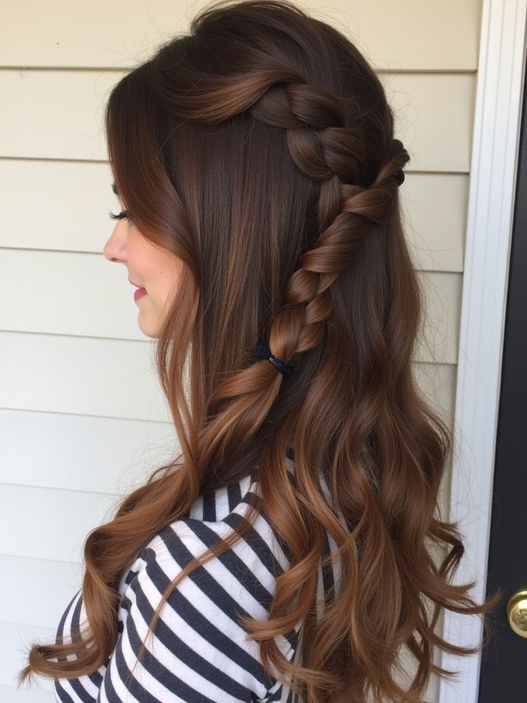 Caramel Balayage with Fishtail Braid