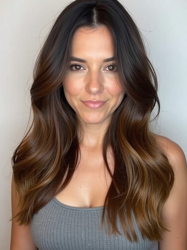 Caramel Highlights on Brown Hair: Choclate Kiss