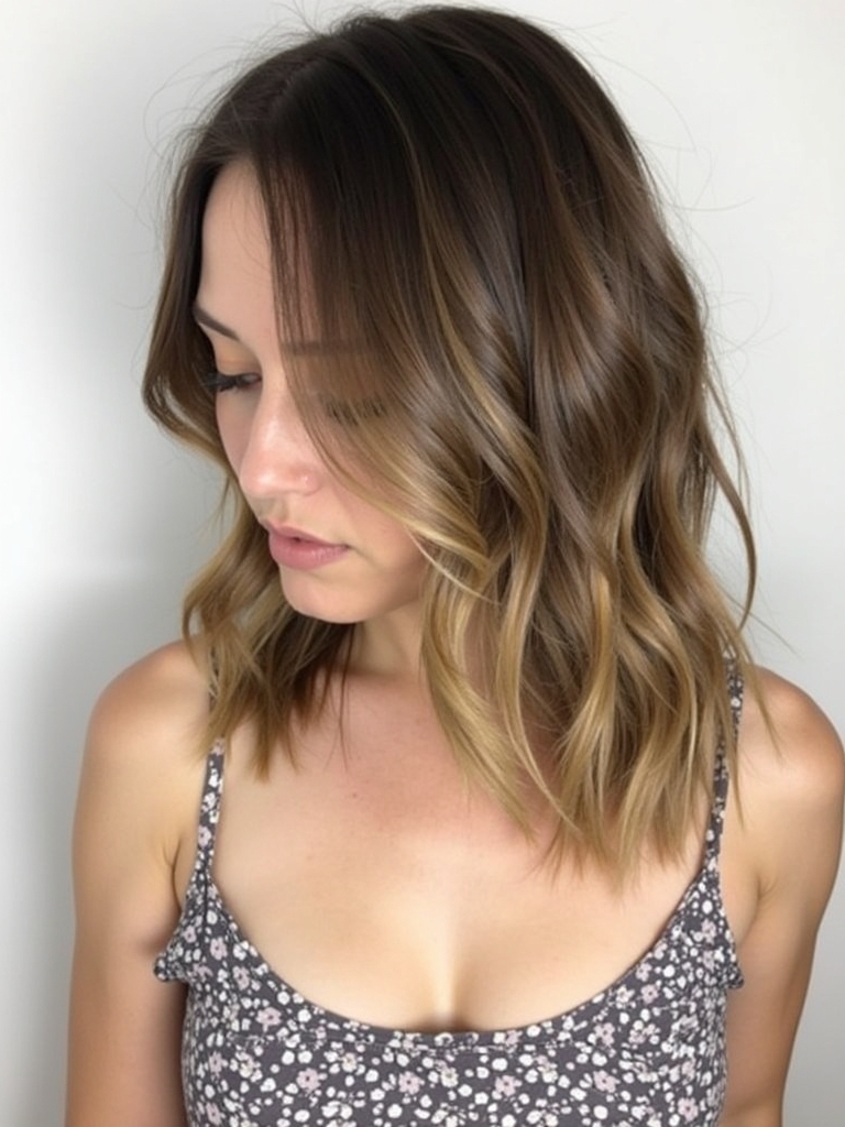 Shoulder Length Hair With Balayage For Thin Fine Hair
