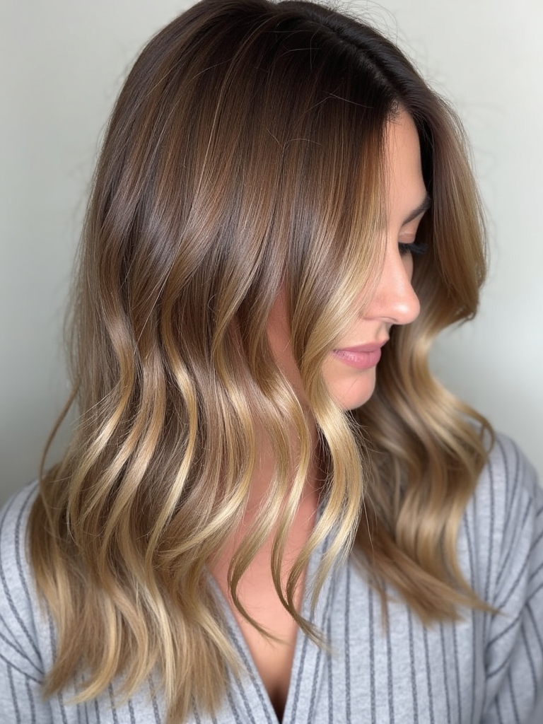 Muted Honey Brown Balayage