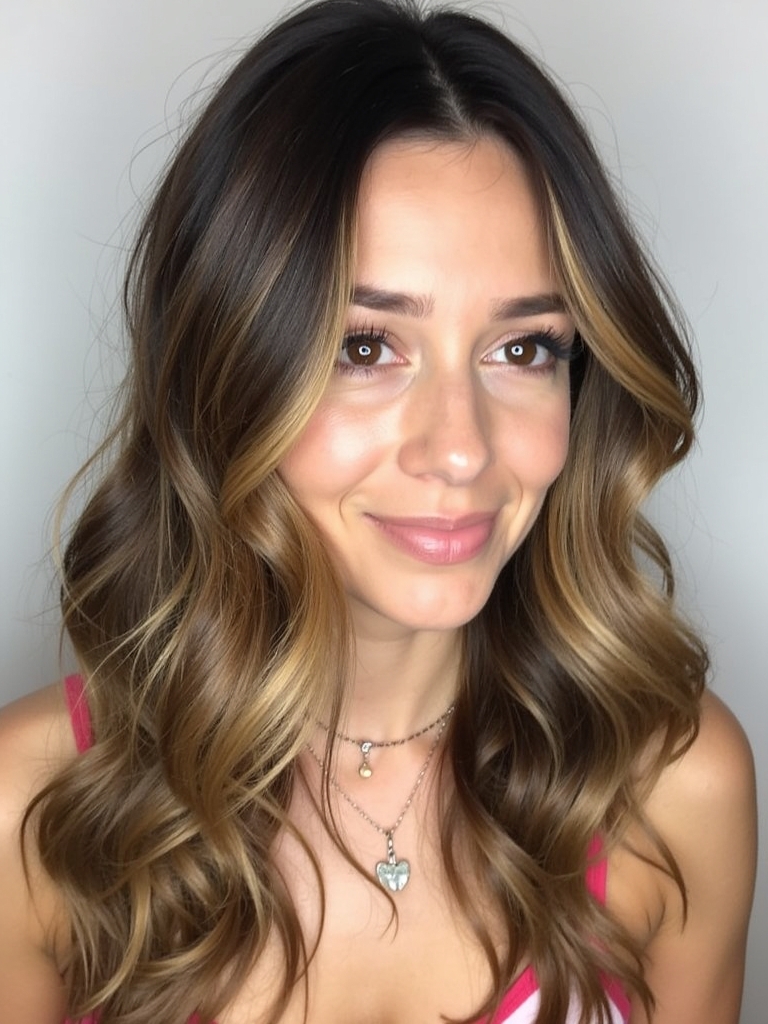 Caramel Highlights on Brown Hair: Honey Drop