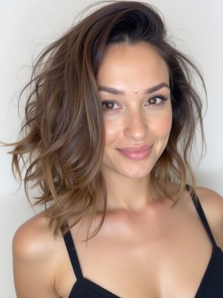 One-Length Shoulder Length Haircut For Thin Fine Hair
