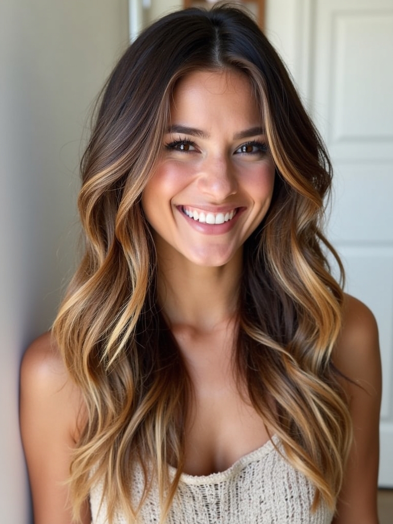 Caramel Highlights on Brown Hair: Sun-Kissed Beauty
