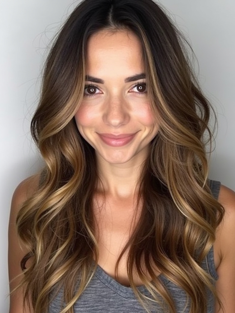 Caramel Balayage with Face-Framing Layers