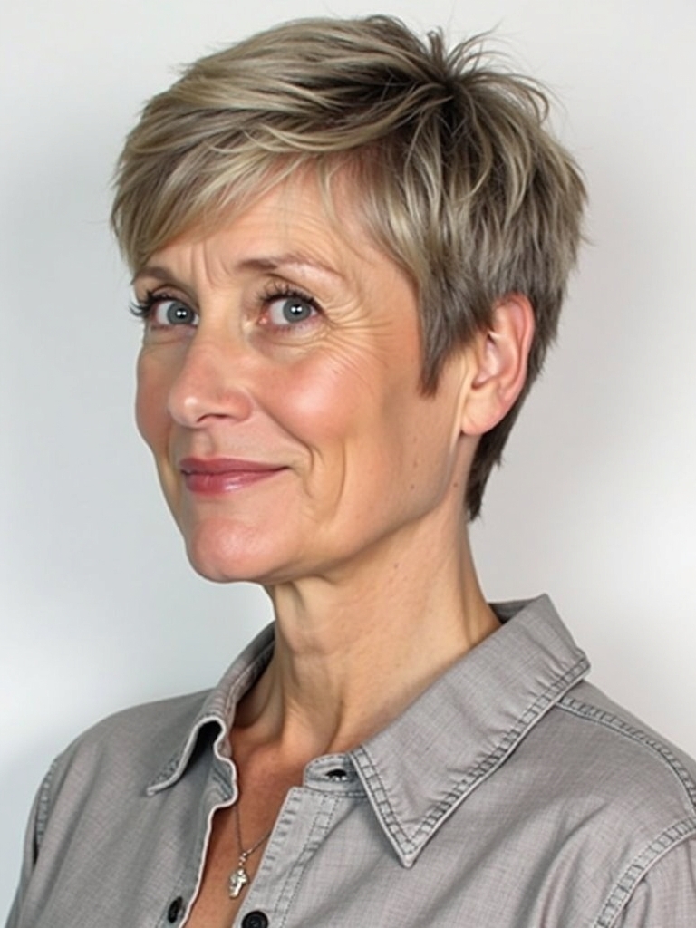 Hairstyles For Thin Fine Hair For Over 60: Layered Pixie Cut