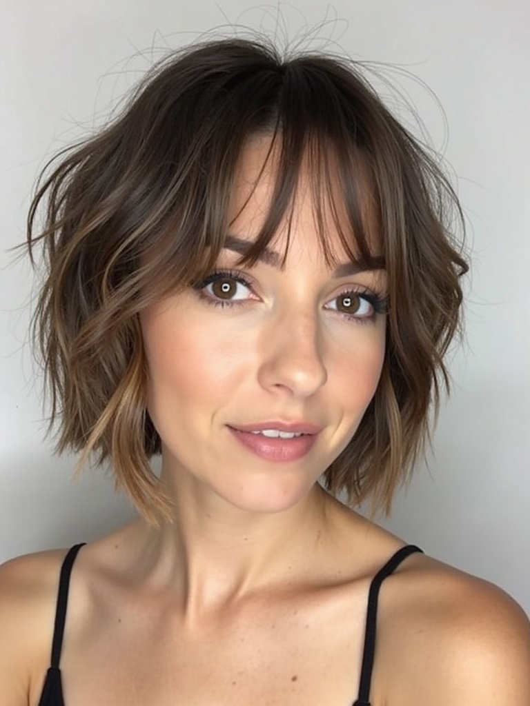 Curtain Bangs with Short Haircuts For Thin Fine Hair