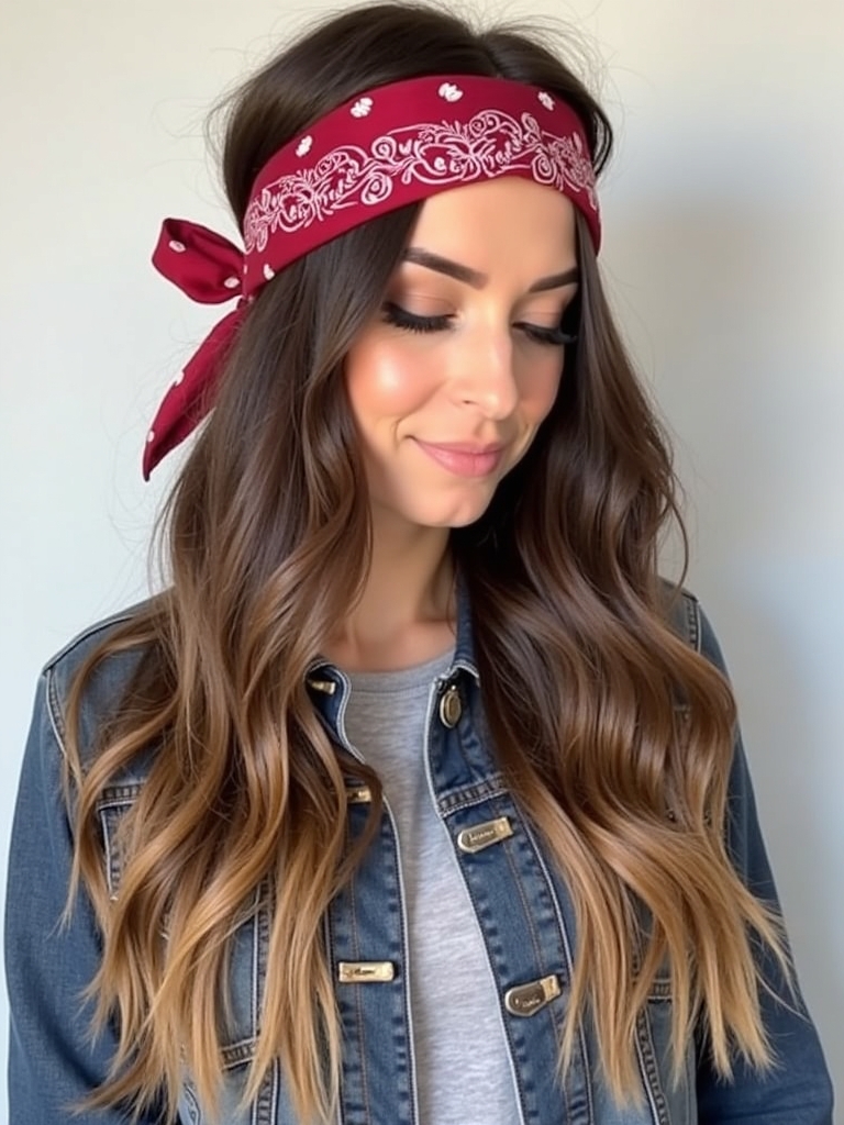 Caramel Balayage with Bandana