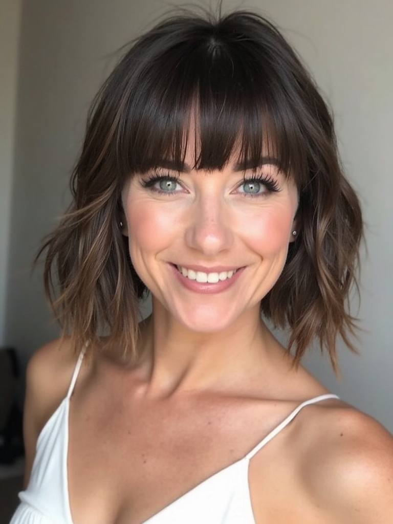 Side Swept Bangs with Short Haircuts For Thin Fine Hair
