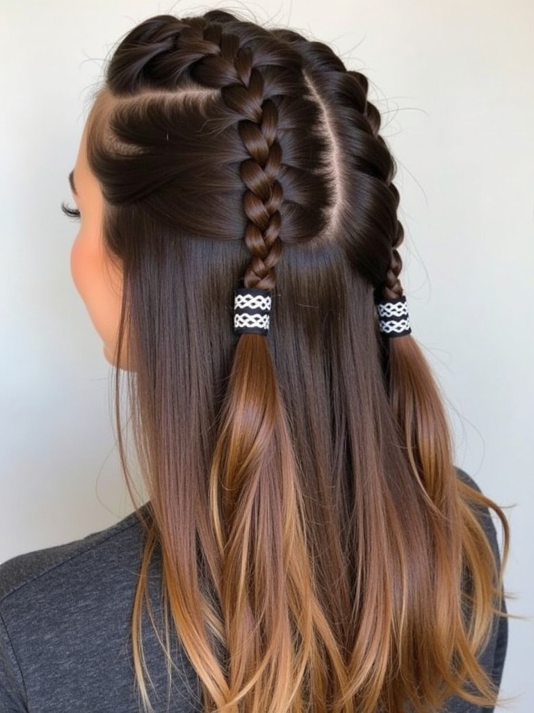 Caramel Balayage with Space Braids