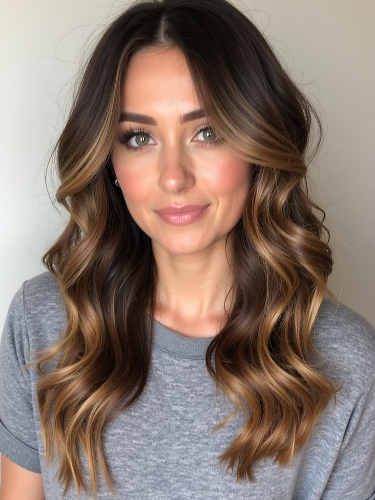 Caramel Highlights on Brown Hair: Textured Temptation
