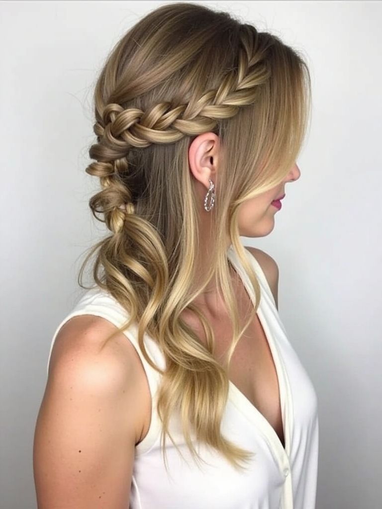 Hairstyles For Thin Fine Hair For Over 60: Waterfall Braid