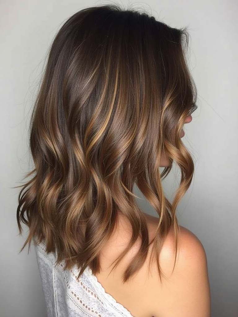 Caramel Highlights on Brown Hair: Bohemian Beauty