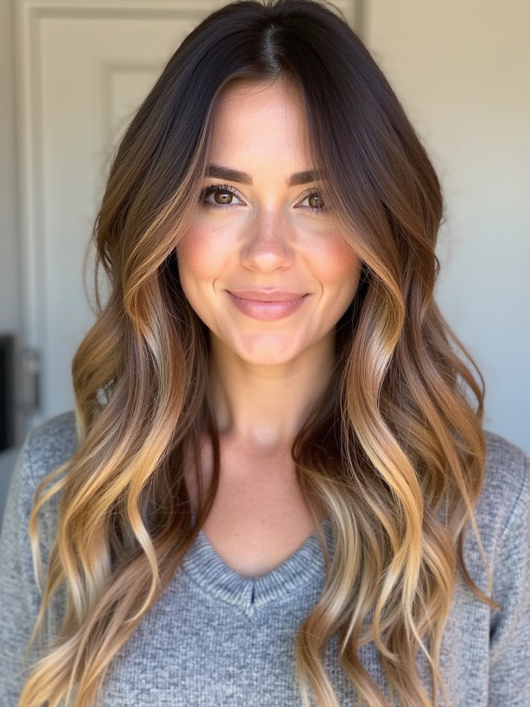All Over Honey Brown Balayage