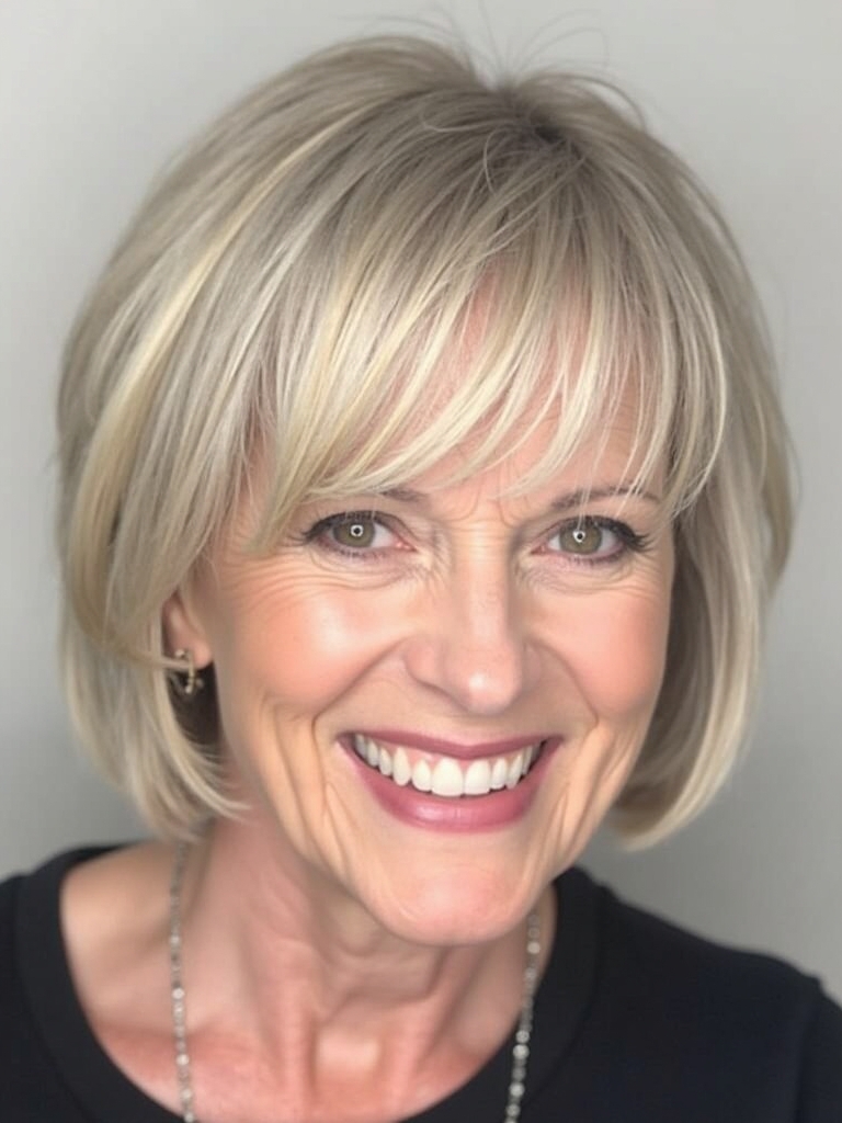 Hairstyles For Thin Fine Hair For Over 60: Graduated Bob