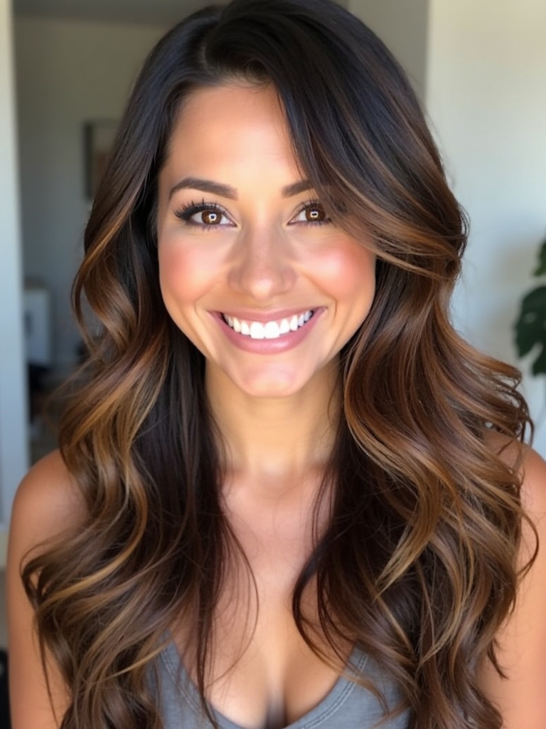 Caramel Highlights on Brown Hair: Face-Framing Radiance