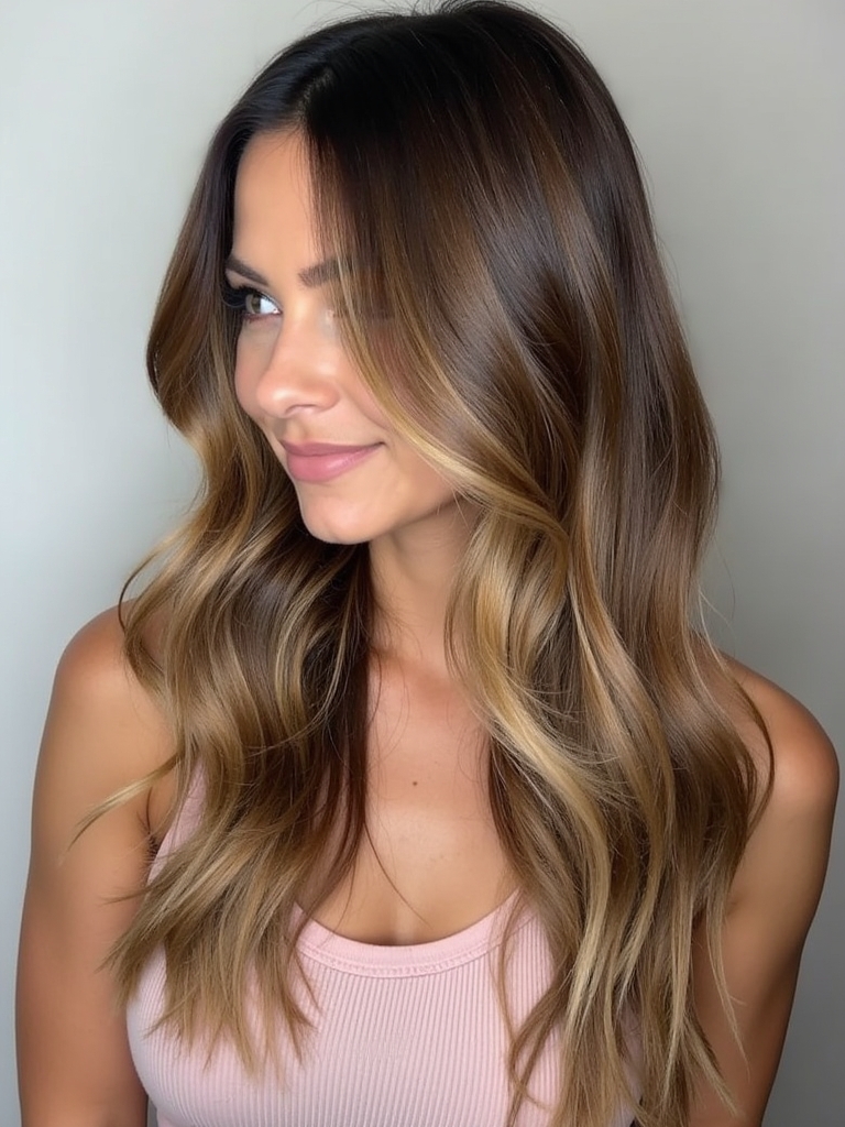 Honey Brown Balayage with Babylights