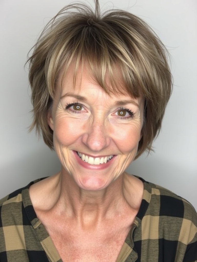 Hairstyles For Thin Fine Hair For Over 60: Blunt Cut Bob