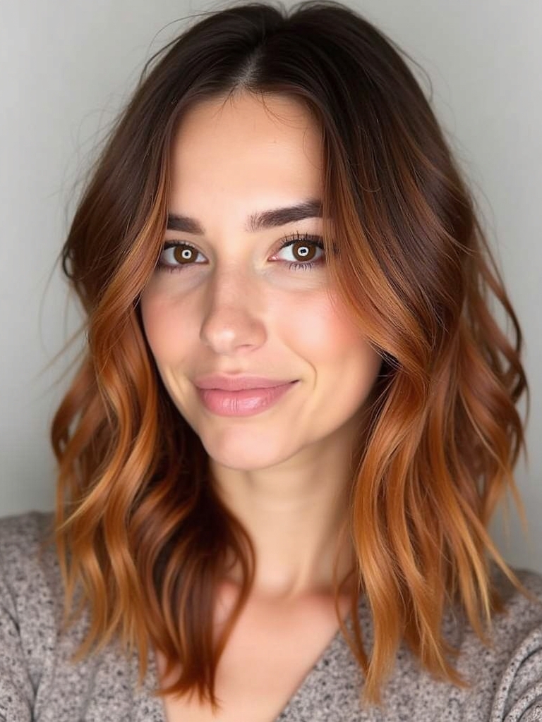 39 Copper Hair Color Ideas: Copper Money Piece