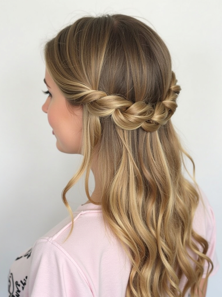 Hairstyles For School: Twisted Half-Updo