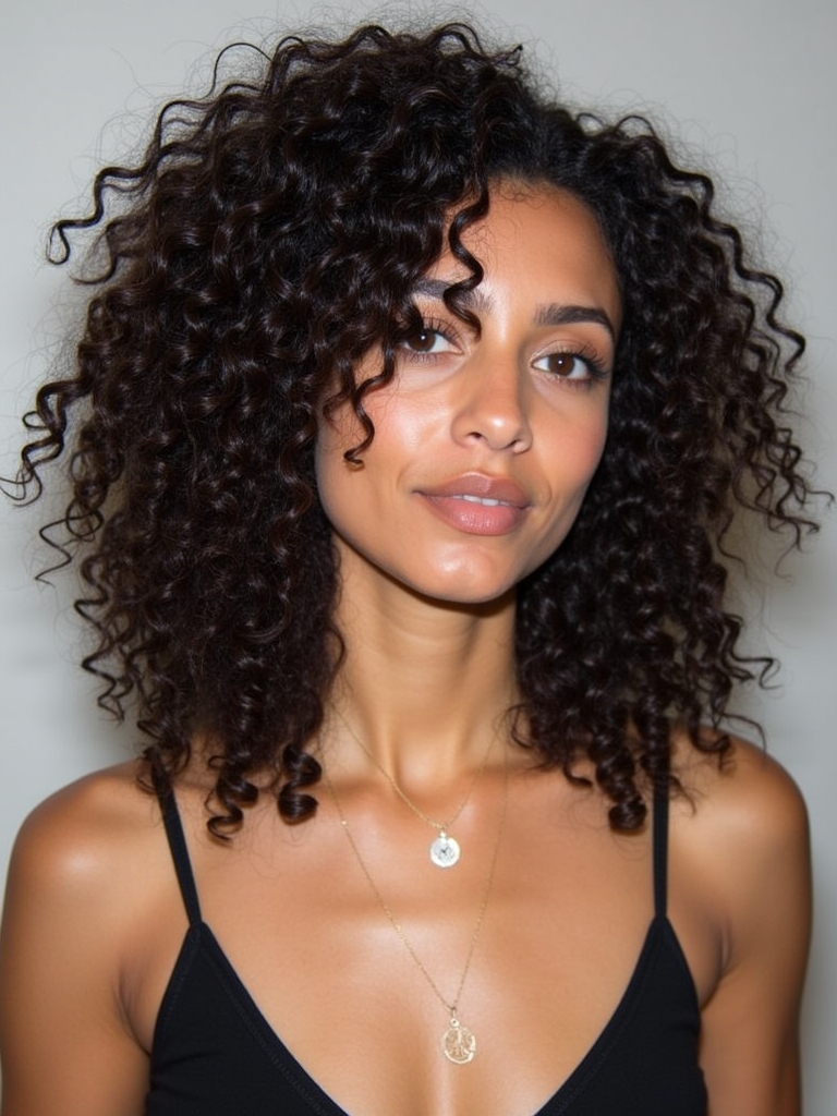 Collarbone Length Hair: Curly and Voluminous