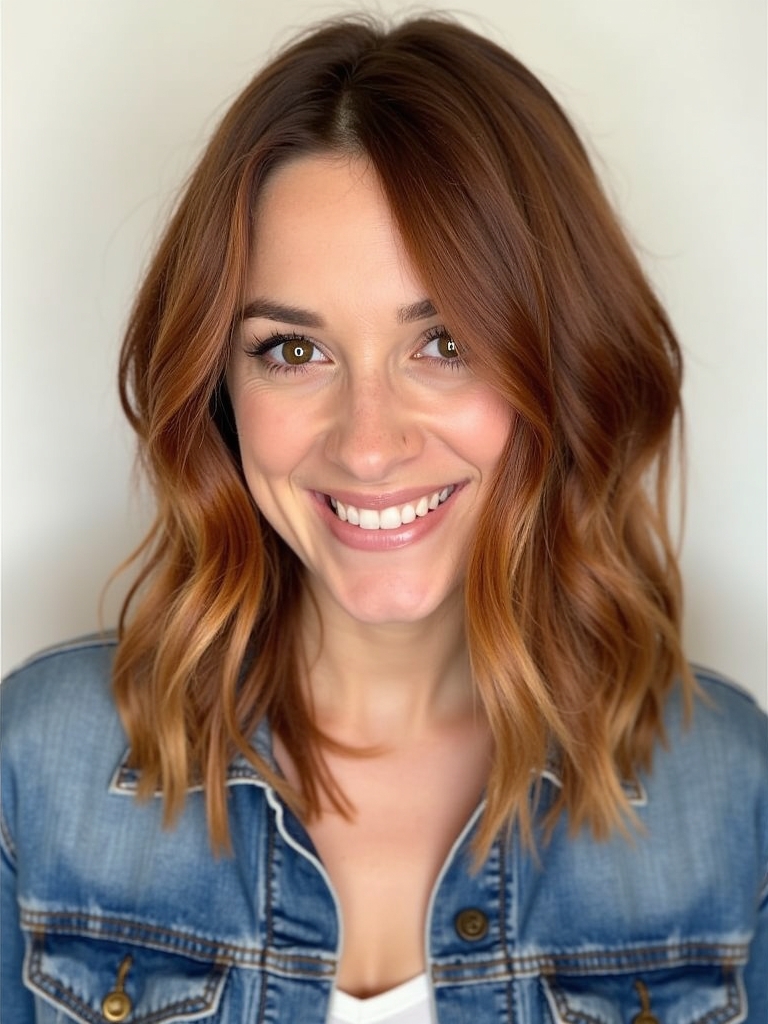 39 Copper Hair Color Ideas: Copper and Caramel Ribbon Highlights