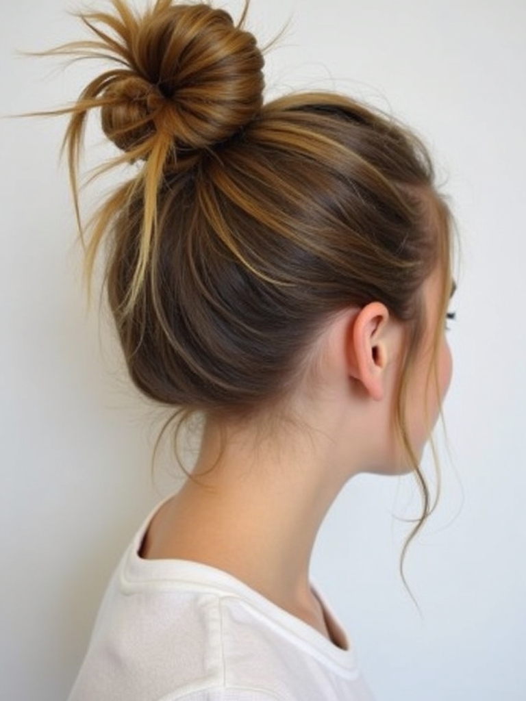Hairstyles For School: Messy Bun