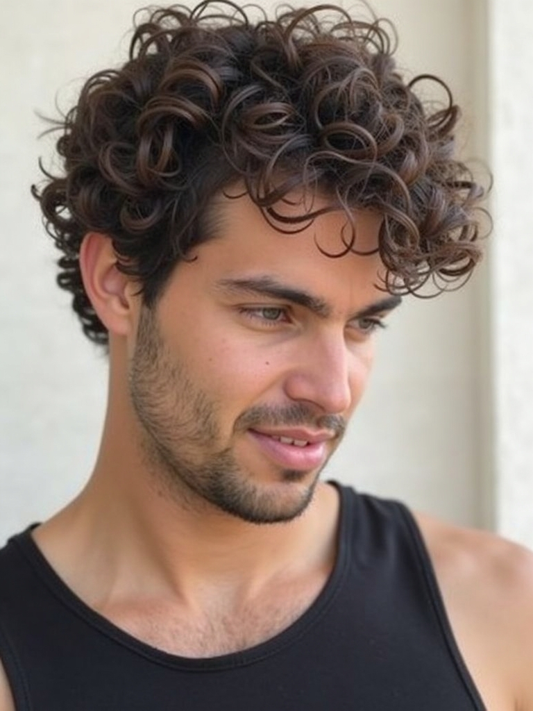 Men's Short Curly Hairstyles: The Textured Crop