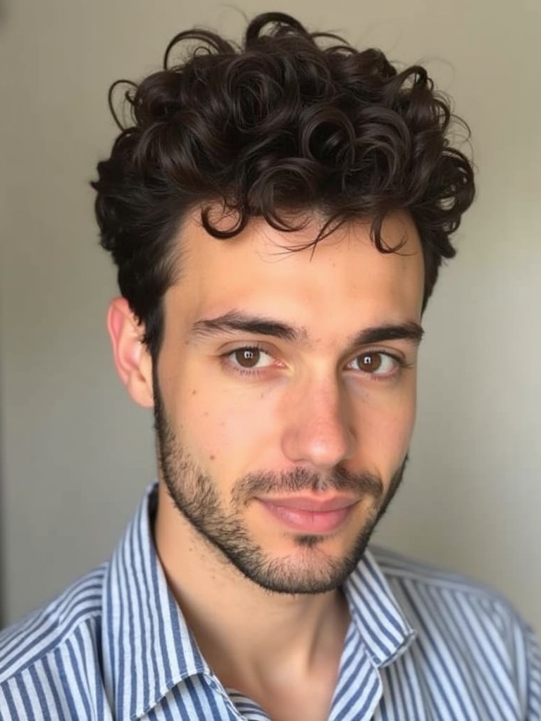 Men's Short Curly Hairstyles: The French Crop with Curls