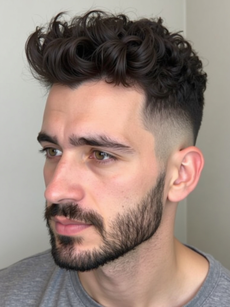 The Shaved Sides Curly Top Men's Hairstyle Curly Hair