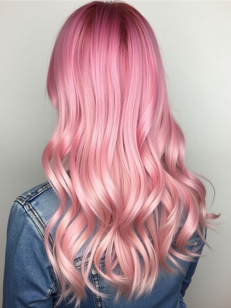 Pink Hair Color Ideas in the Back: Strawberry Cream Swirl