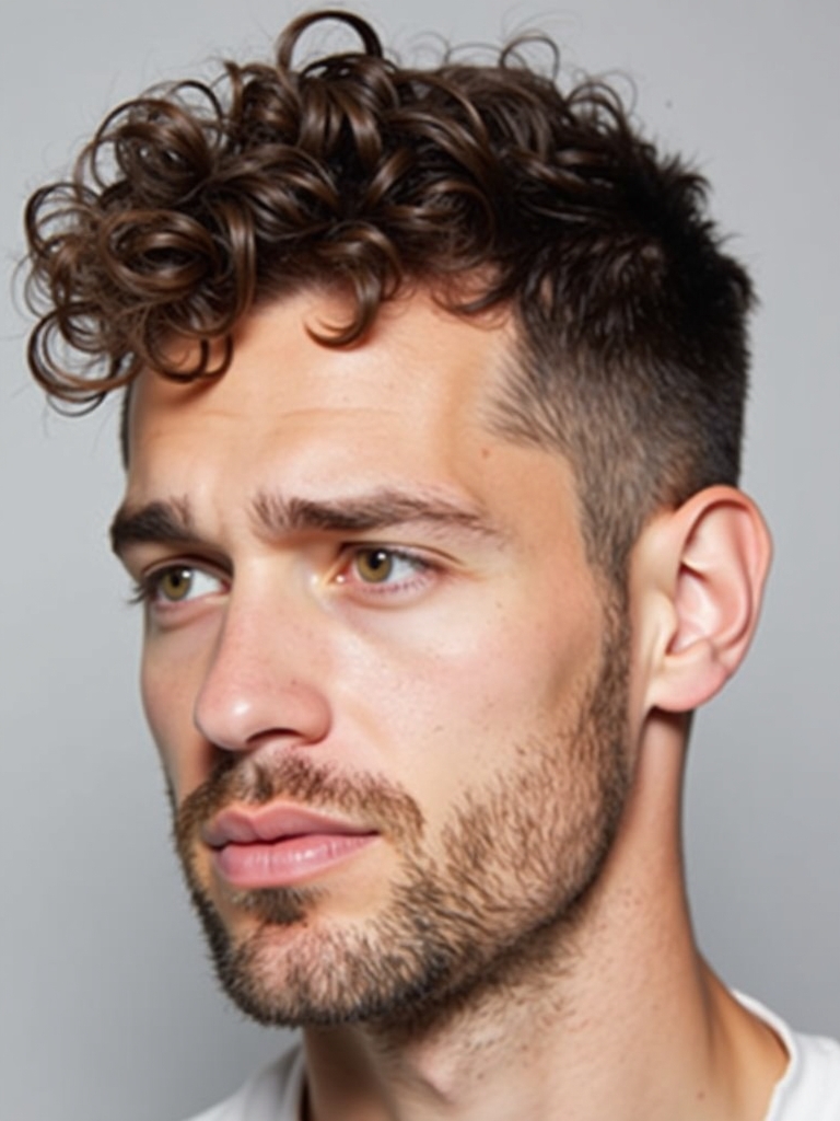 Men's Short Curly Hairstyles: The Quiff with Curls