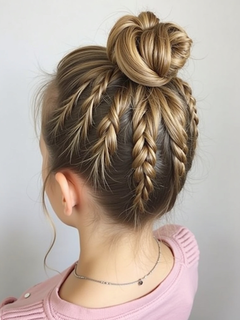 Braids Hair Styles Updo: Braided Top Knot Updo