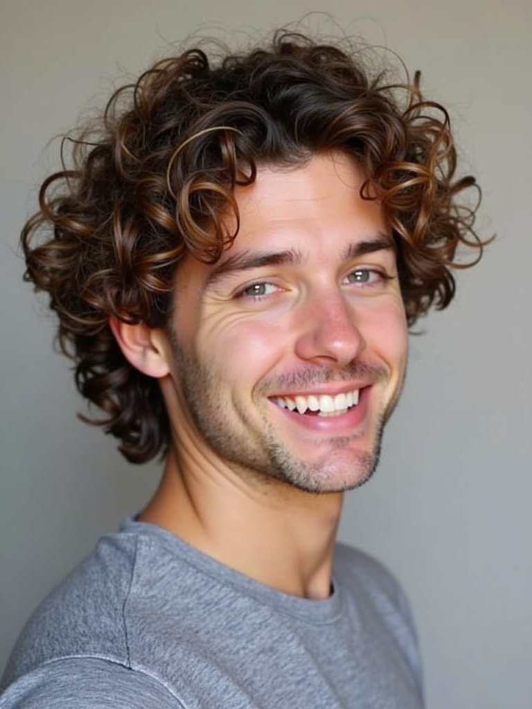Mens Curly Hair Styles: The Shoulder Length Flow