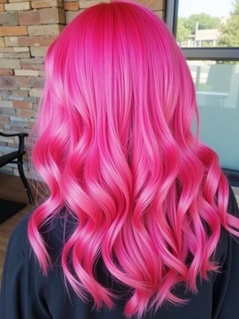 Pink Hair Color Ideas in the Back: Fuchsia Flash
