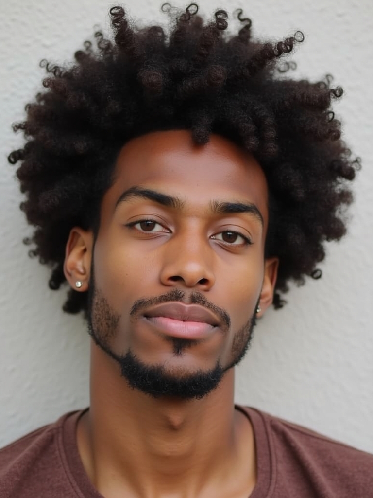 The Curly Afro Men's Hairstyle Curly Hair